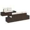vidaXL Ensemble de canap&eacute; de jardin avec coussin Marron polyrotin