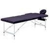 vidaXL Table de massage pliable 3 zones Aluminium Violet