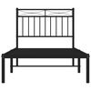 vidaXL Cadre de lit métal sans matelas avec tête de lit noir 90x190 cm