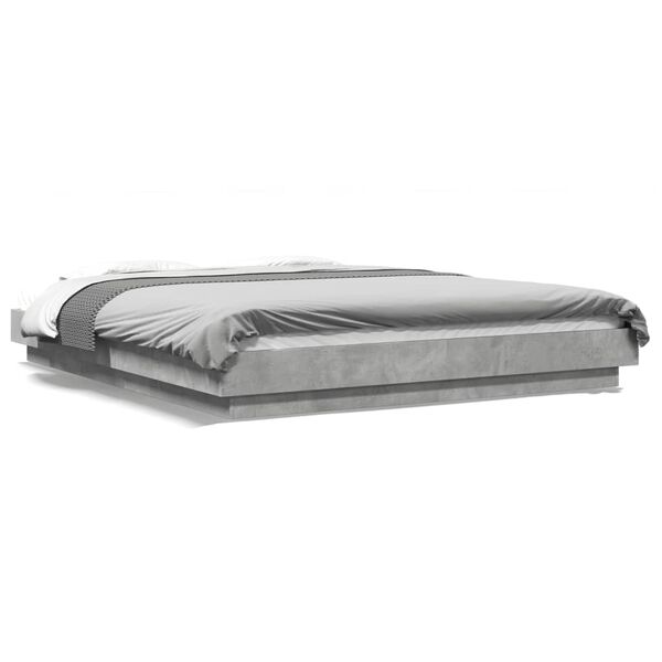 vidaXL Cadre de lit sans matelas gris b&eacute;ton 150x200 cm