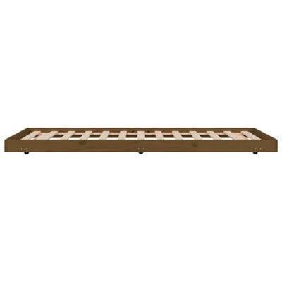 vidaXL Cadre de lit sans matelas marron miel 100x200cm bois pin massif