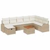 vidaXL Ensemble de canap&eacute; de jardin avec coussin 9 pcs Beige polyrotin