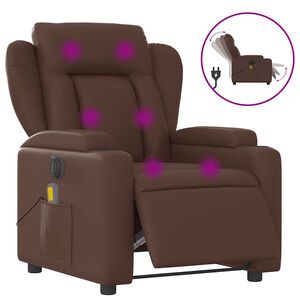 vidaXL Fauteuil de massage inclinable &eacute;lectrique marron similicuir