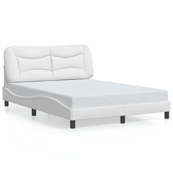 vidaXL Cadre de lit avec LED sans matelas Hvar blanc 140x190 cm