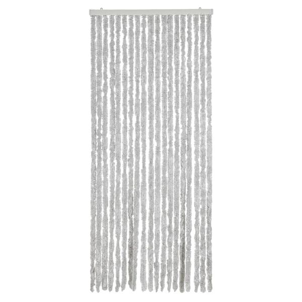 vidaXL Rideau anti-mouches gris 56x200 cm chenille