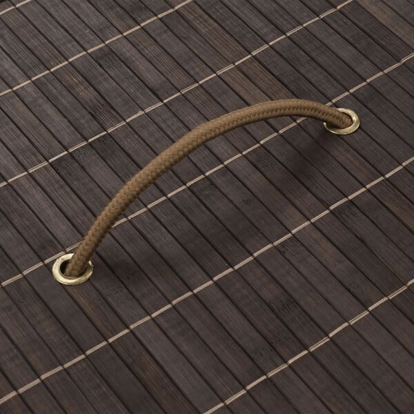 vidaXL Panier &agrave; linge ovale Bambou Marron fonc&eacute;
