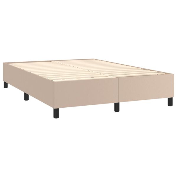 vidaXL Sommier à lattes de lit avec matelas Cappuccino 140x190 cm