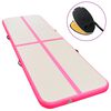 vidaXL Tapis gonflable de gymnastique avec pompe 400x100x10cm PVC Rose