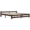 vidaXL Cadre de lit sans matelas marron fonc&eacute; pin massif 200x200 cm