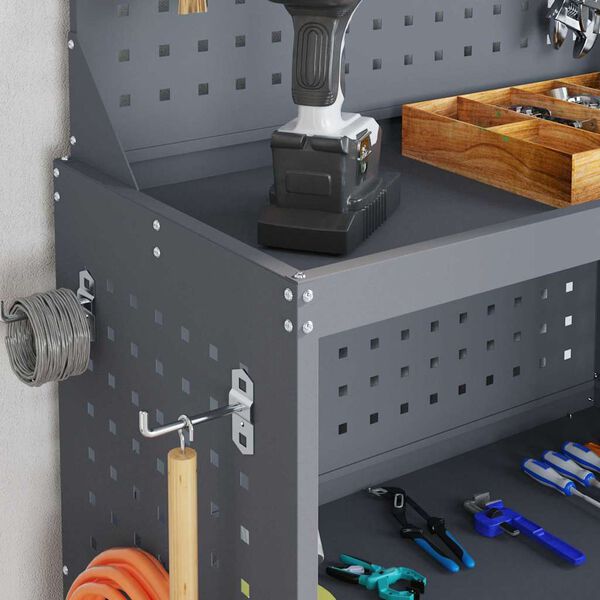 vidaXL Chariot à outils avec étagère Anthracite 65 x 35 x 111 cm