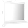 vidaXL Miroir de salle de bain Blanc brillant 40x10,5x37 cm Agglom&eacute;r&eacute;
