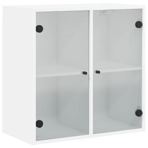 vidaXL Armoire murale avec portes en verre blanc 68x37x68,5 cm