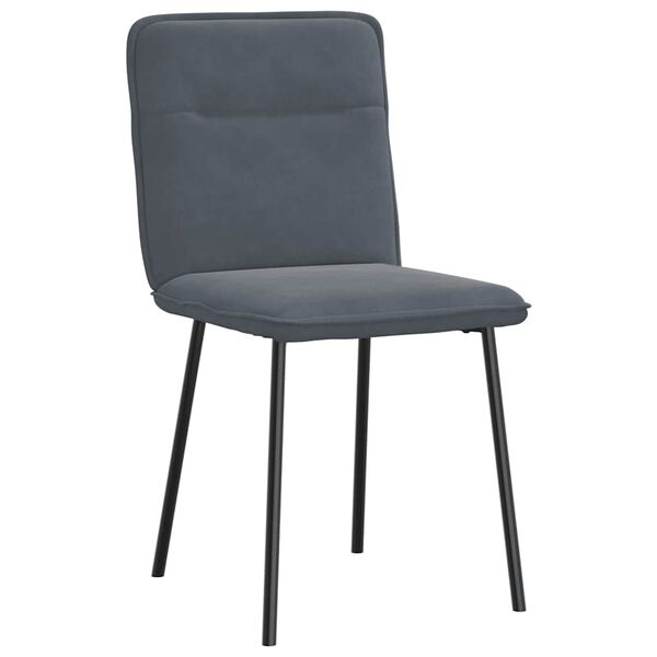 vidaXL Chaises &agrave; manger lot de 4 Gris fonc&eacute; Velours