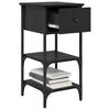 vidaXL Cabinet de chevet avec tiroir Ch&ecirc;ne noir 33,5 x 36 x 70 cm