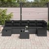 vidaXL Ensemble de canap&eacute; de jardin avec coussin 8 pcs Noir Poly rotin