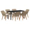 vidaXL Ensemble de salle &agrave; manger pour jardin 7 pc Beige polyrotin
