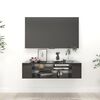 vidaXL Meuble TV suspendu Noir brillant 100x30x26,5 cm Bois ing&eacute;nierie