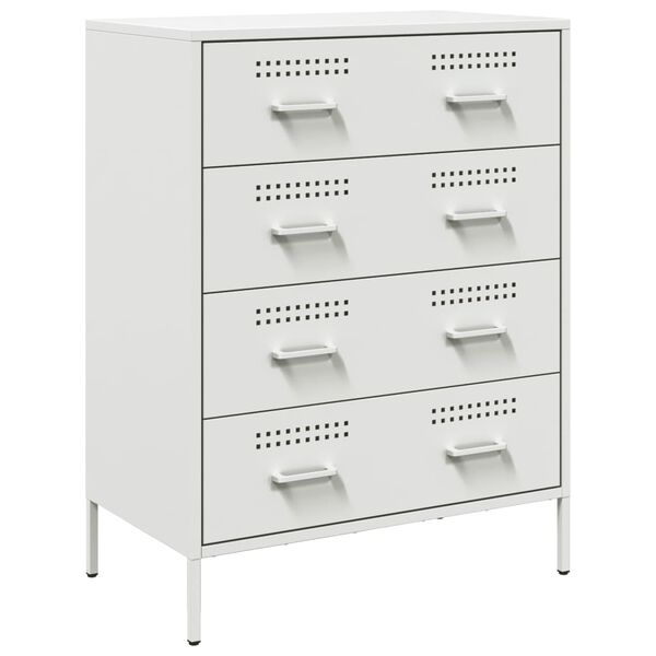 vidaXL Buffet blanc 68x39x89 cm acier