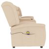 vidaXL Fauteuil de massage inclinable et porte-gobelet 4 places crème