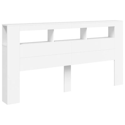 vidaXL Tête de lit à LED blanc 200x18,5x103,5 cm bois d'ingénierie