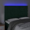 vidaXL T&ecirc;te de lit &agrave; LED Vert fonc&eacute; 144x7x118/128 cm Velours