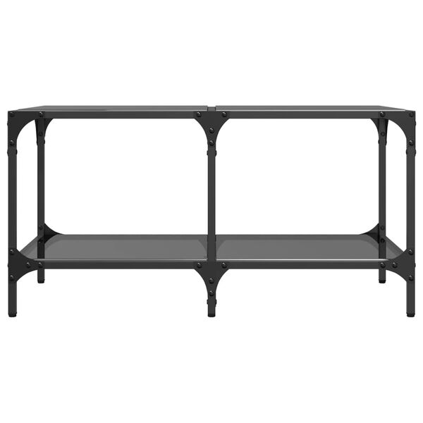 vidaXL Table basse avec dessus en verre noir 78,5x40x40 cm acier
