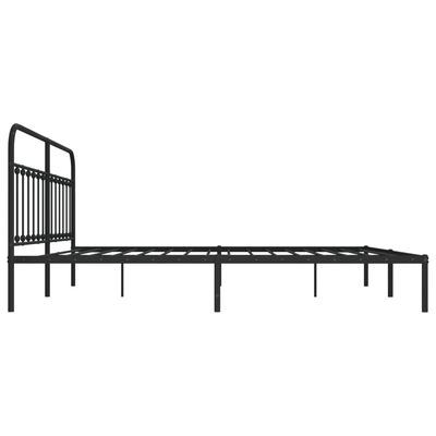 vidaXL Cadre de lit métal sans matelas avec tête de lit noir 193x203cm