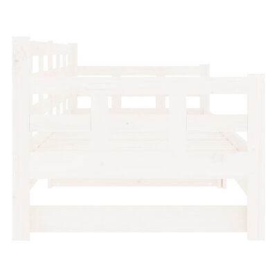 vidaXL Lit coulissant Blanc Bois de pin solide 2x(90x190) cm