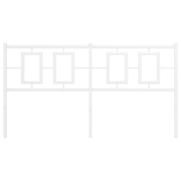 vidaXL T&ecirc;te de lit m&eacute;tal blanc 160 cm