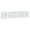 vidaXL Lit sur&eacute;lev&eacute; &agrave; gabions arqu&eacute; 400x50x100 cm Fer galvanis&eacute;