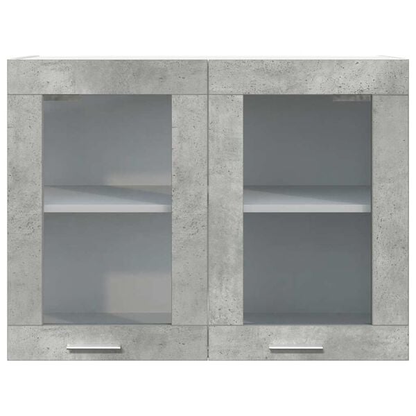 vidaXL Vitrine suspendue "Lyon" Gris béton 80 x 31 x 60 cm