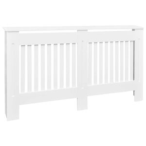 vidaXL Cache-radiateur 152 cm bois d'ing&eacute;nierie Blanc