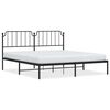 vidaXL Cadre de lit m&eacute;tal sans matelas avec t&ecirc;te de lit noir 183x213cm