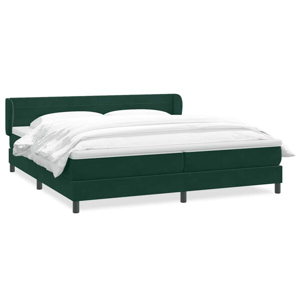 vidaXL Sommier &agrave; lattes de lit et matelas vert fonc&eacute; 200x210cm velours