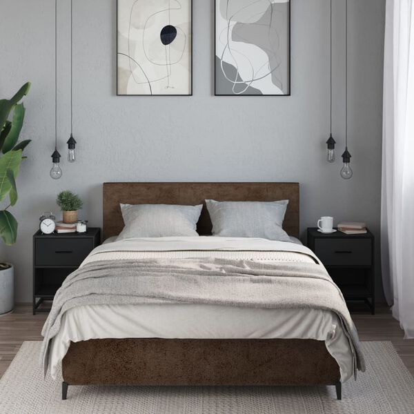 vidaXL Tables de chevet 2 pcs noir 40x31x50 cm bois d'ing&eacute;nierie