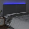 vidaXL T&ecirc;te de lit &agrave; LED Gris fonc&eacute; 180x5x118/128 cm Tissu