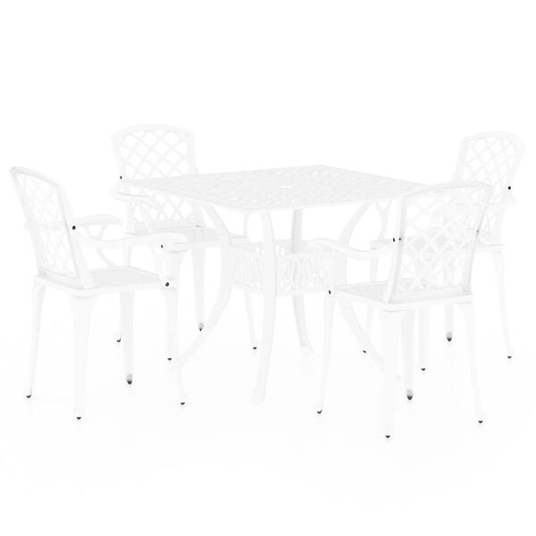 vidaXL Ensemble de bistro 5 pcs Aluminium coulé Blanc