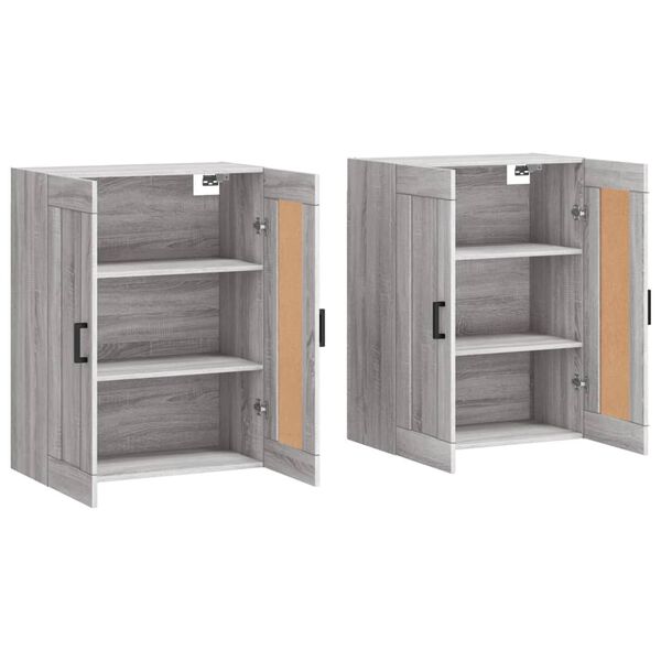 vidaXL Armoires murales 2 pcs sonoma gris bois d'ing&eacute;nierie