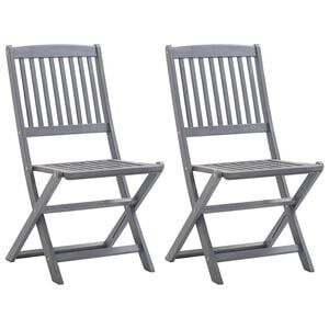 vidaXL Chaises pliantes 2 pi&egrave;ces en bois d'acacia massif