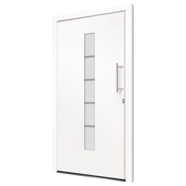 vidaXL Porte d'entr&eacute;e Aluminium et PVC Blanc 100x200 cm
