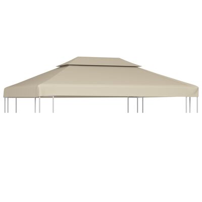 vidaXL Recouvrement de remplacement d'auvent 310 g/m² Beige 3 x 4 m