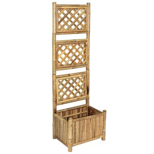 vidaXL Lit sur&eacute;lev&eacute; de jardin avec treillis Bambou 40 cm