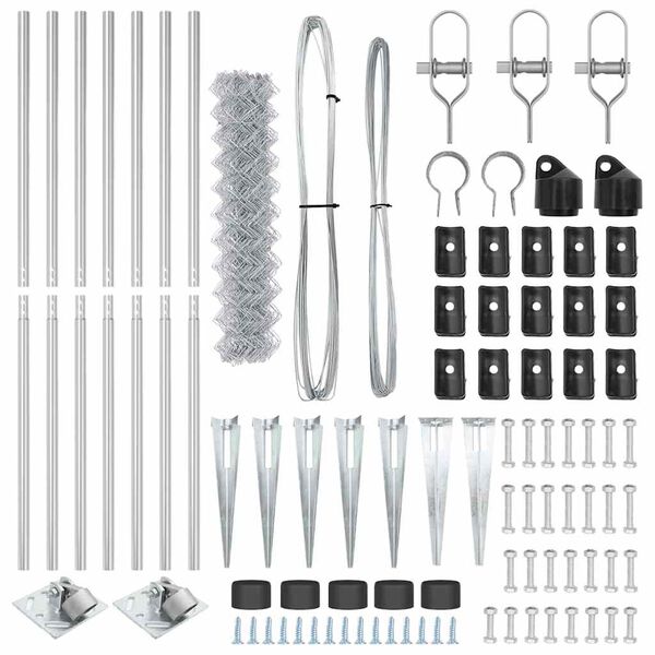 vidaXL Poteau de cl&ocirc;ture. Argent&eacute; 10 x 1,2 m (mailles de 40 x 40 mm)