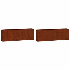 vidaXL Jardini&egrave;res murales 2 pcs Rouill&eacute; Acier corten 53x10x17 cm