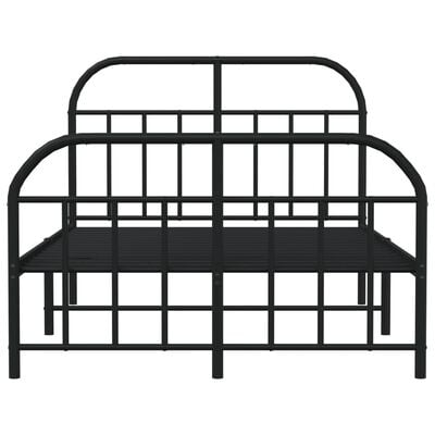 vidaXL Cadre de lit métal sans matelas avec pied de lit noir 120x190cm