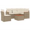 vidaXL Salon de jardin avec coussins 6 pcs beige r&eacute;sine tress&eacute;e