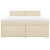 vidaXL Sommier &agrave; lattes de lit avec matelas Cr&egrave;me 180x200 cm Tissu