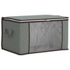 vidaXL Bo&icirc;te de rangement avec fen&ecirc;tre lat&eacute;rale transparente Gris
