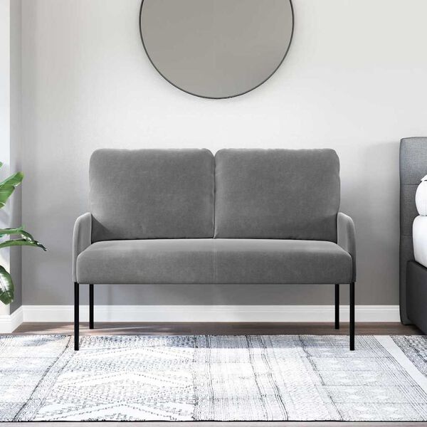 vidaXL Canap&eacute;s avec coussin 110cm Gris fonc&eacute; Contreplaqu&eacute;