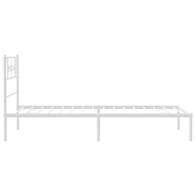 vidaXL Cadre de lit métal sans matelas et tête de lit blanc 100x190 cm